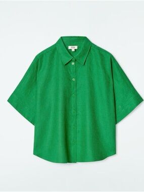 NWT COS Boxy Short-Sleeved Linen Shirt